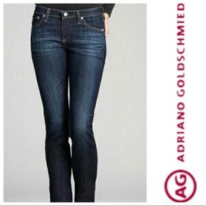 AG Adriano Goldschmied Premiere Skinny Straight Jeans Dark Wash Size 28R USA
